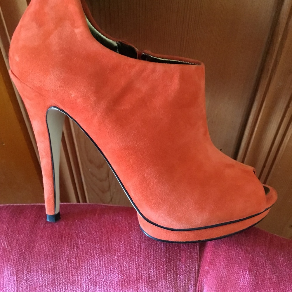Orange Suede Stilettos